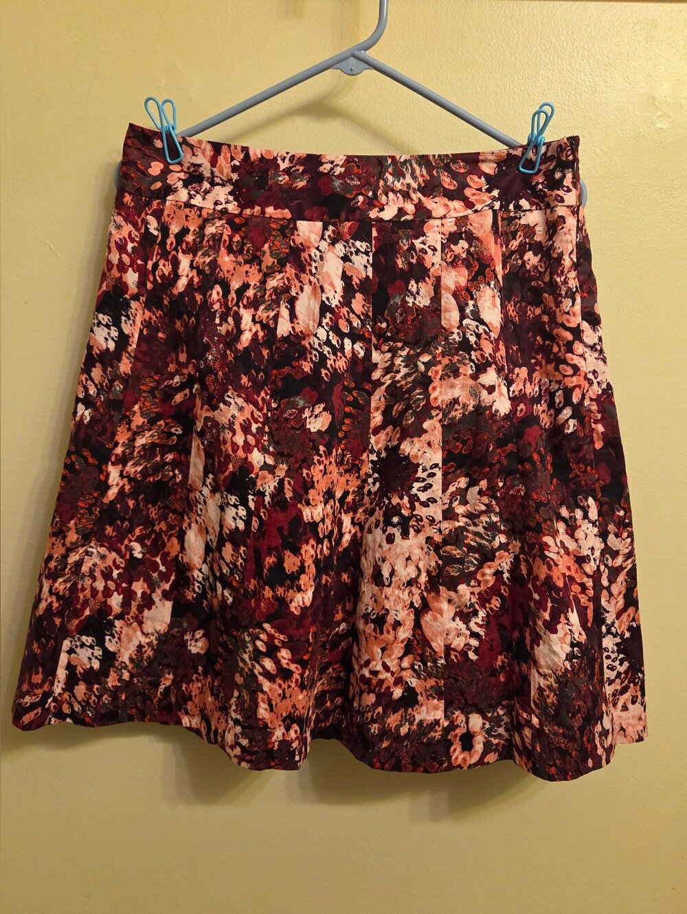 Ann Taylor Pleated Floral Mini Skirt 6 Dark Academia Prep Romantic Cottagecore